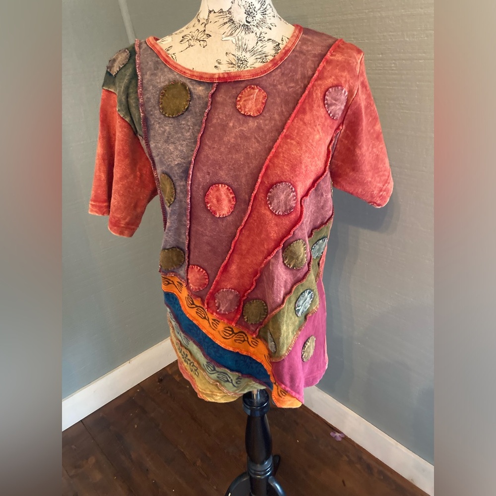 Boho Patchwork Hippie Top